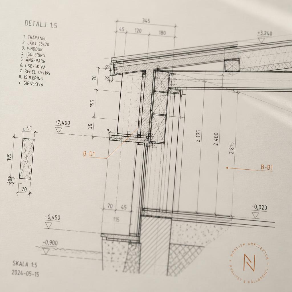 Detaljerad konstruktionsritning